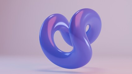 Abstract futuristic purple shapes, 3d render of a swirl object