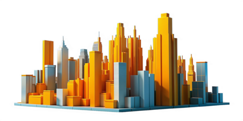 Modern Skyscraper Abstract Cityscape Urban Skyline Transparent Architectural Design Futuristic Metropolis Construction