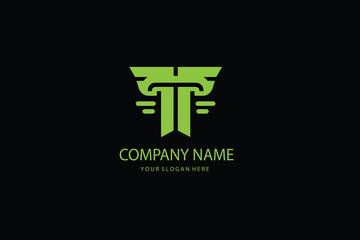 Obraz premium T letter logo design on luxury background. TT monogram initials letter logo concept. T icon design. TT elegant and Professional white color letter icon design on black background. T TT