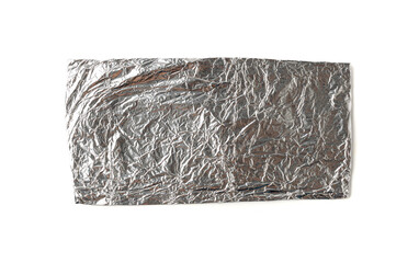 Aluminum Foil Torn Paper Edge Isolated, Wrinkled Aluminium Paper Pattern, Crumpled Tin Material...
