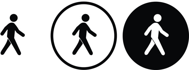 icon walk black outline for web site design 
and mobile dark mode apps 
Vector illustration on a white background