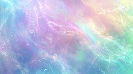 Obraz premium A dreamy, holographic effect created by a soft pastel gradient background with blue, purple, and green hues blending seamlessly.