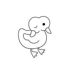 Vector isolated two headed mutant duck tattoo colorless black and white contour line easy drawing