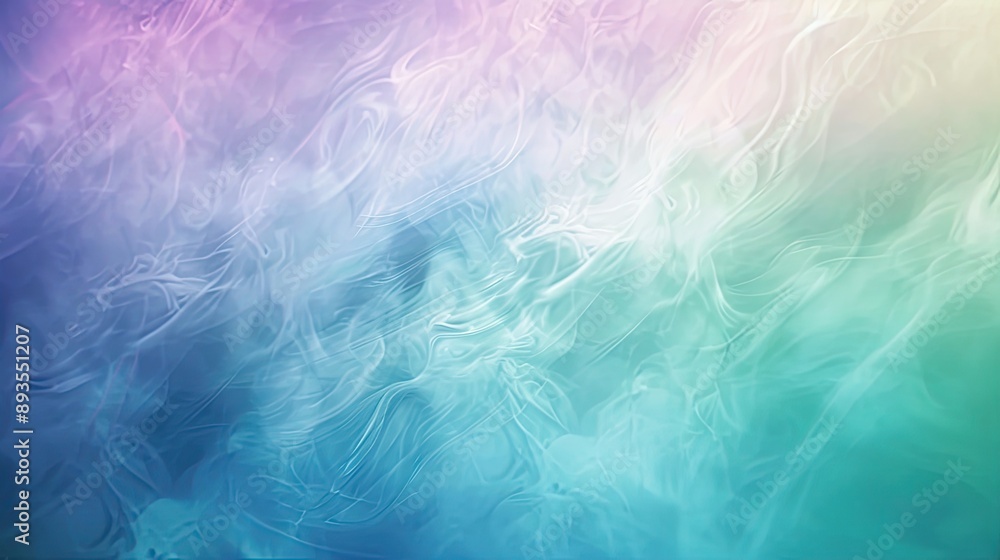 Poster blurred abstract effect with soft pastel gradient background featuring seamlessly blended blue, purp