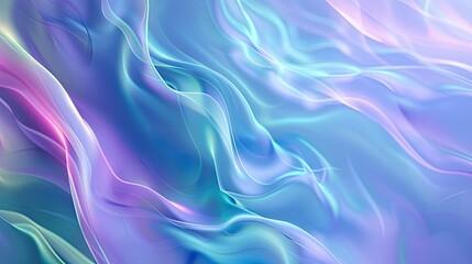 Obraz premium Soft pastel gradient background with blue, purple, and green hues merging into a holographic, blurred abstract effect.