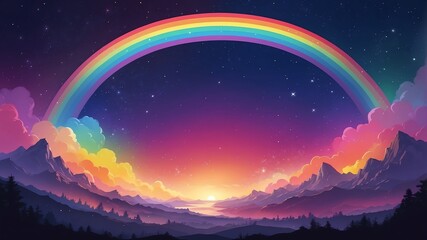 rainbow night sky abstract background design