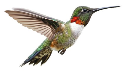 Fototapeta premium hummingbird in flight on white background