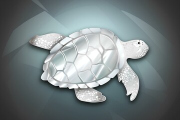 Fototapeta premium turtle on a black background made by midjourney