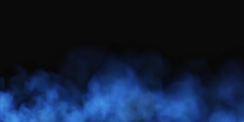 Fog or smoke, blue smog clouds on floor, isolated transparent special effect. Vector illustration, morning fog over land or water surface, magic haze.	