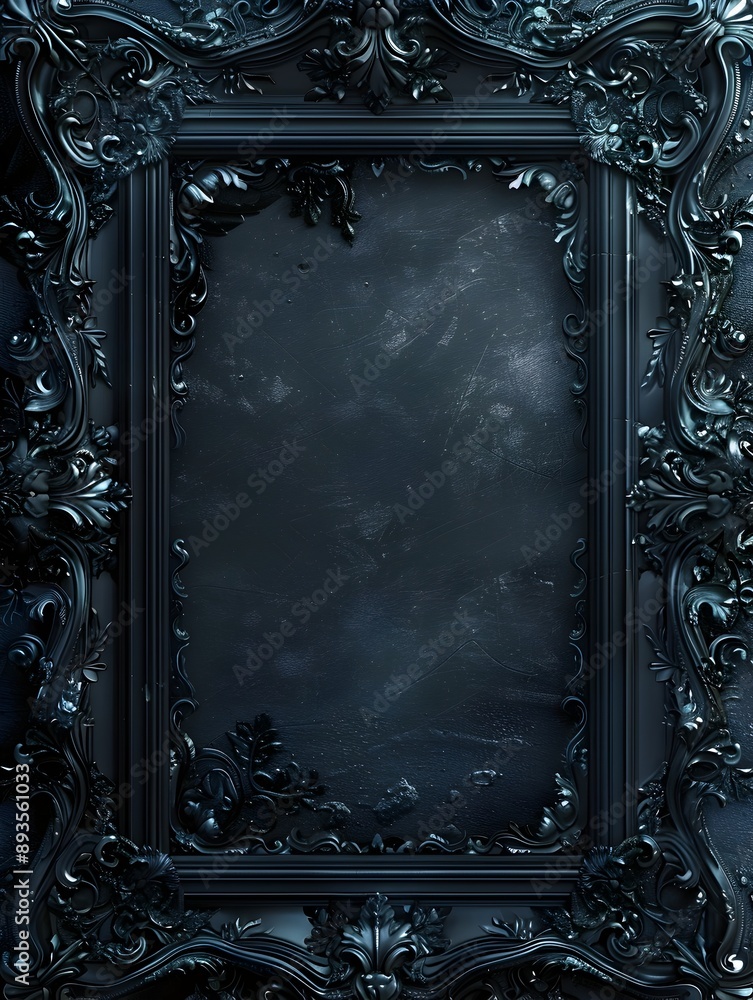 Poster Gothic Ornate Frame with Dark Tones and Intricate Details Creating Mysterious and Eerie Visual Concept