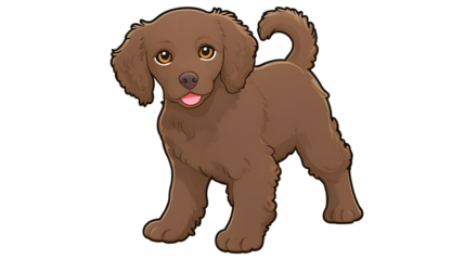 American Water Spaniel puppy, vector , sticker