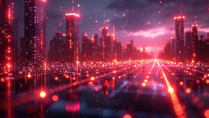 Digital Cityscape: A Futuristic Vision of Urban Life