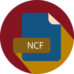 NCF  File extension icon with black shadow circular icon