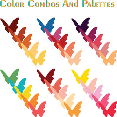 Color Combination Set of vector palette, modern color schemes and combinations. Collection of matching colors