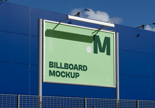 Horizontal Billboard in Front of The Building Mockup