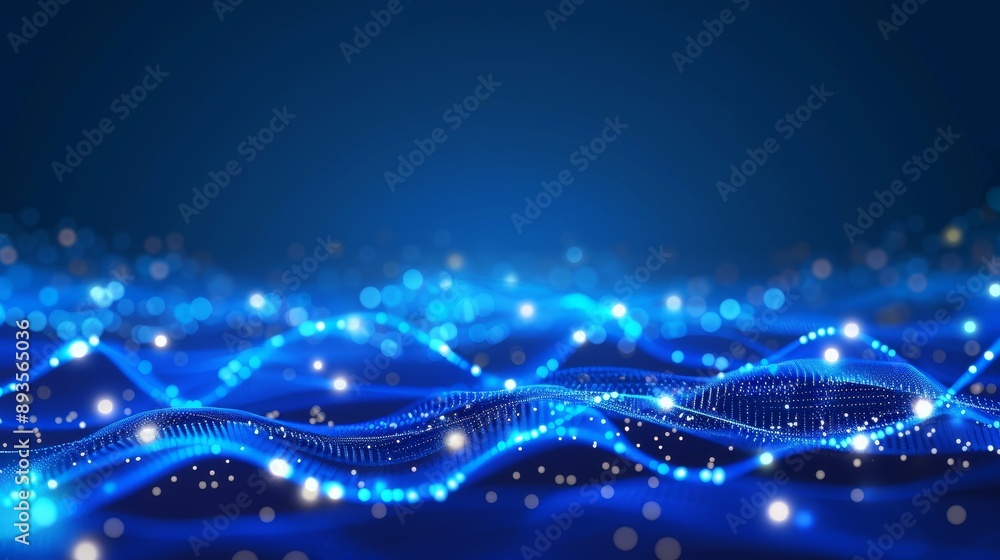 Poster digital network connection 3d rendering with a blue background