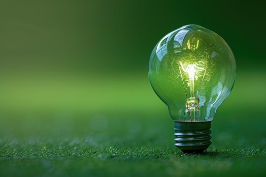 bulb on green grass. ai generated