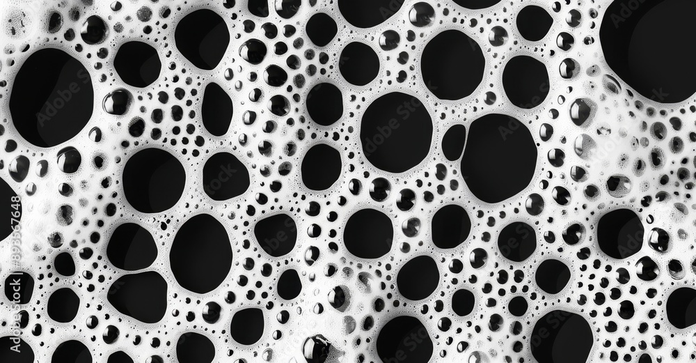 Poster set bubble of soap foam isolated on black with clipping path texture