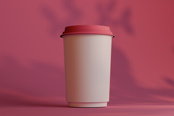 White coffee cup on a colored background no logo mock up