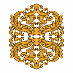 Isolated ornamental design. Ornamental elements for your designs. Floral carving decoration for postcards, invitations, social media or wedding.