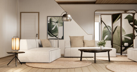 Minimal sofa armchair on interior design modern living room  contemporary style.