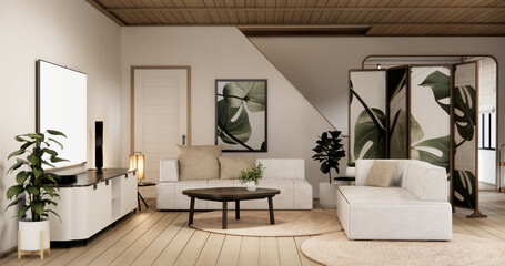 Minimal sofa armchair on interior design modern living room  contemporary style.