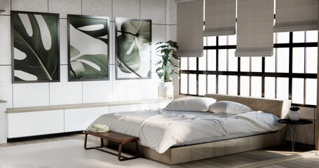 Modern Bedroom design with decoration at room modern japan style.