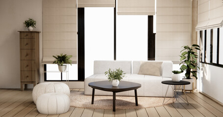 Minimal sofa armchair on interior design modern living room  contemporary style.