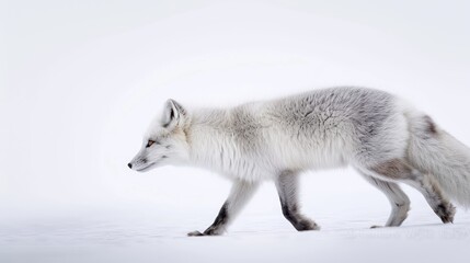 Obraz premium Arctic Fox Walking in Snowy Landscape