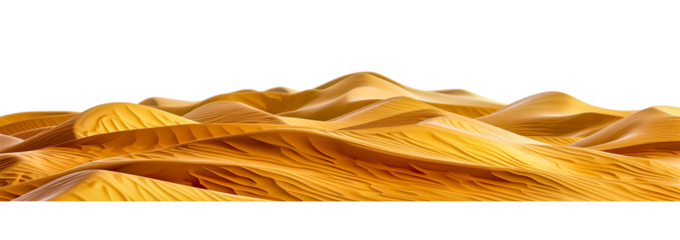 Realistic desert landscape isolated. Beautiful view on realistic sand dunes.