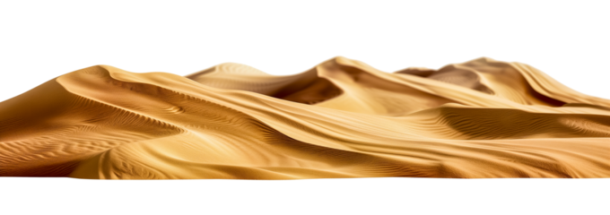 Realistic desert landscape isolated. Beautiful view on realistic sand dunes.