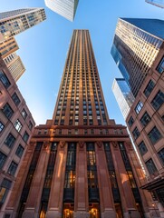 Impressive Skyscraper Architecture Reaching for the Sky in a Modern City Skyline