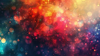 Fototapeta premium Lively wallpaper with vibrant splashes blurred lights dynamic feel