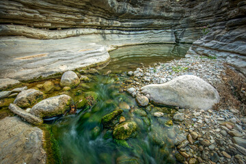 Alharabe riverbed as it passes through the Bolvonegro strait in Moratalla, Region of Murcia, Spain