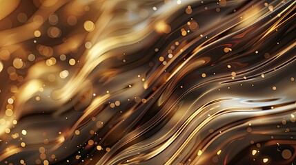 Luxurious wallpaper with chocolate gold hues flowing textures