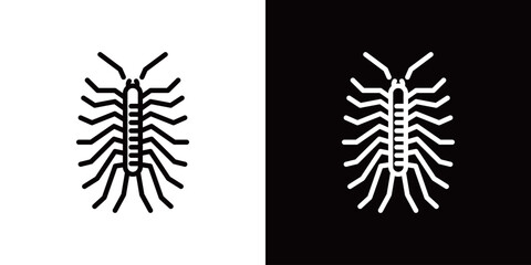 ゲジゲジのシンプルな線画アイコン