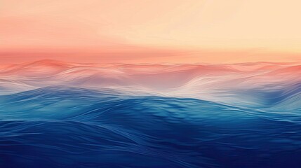 Fototapeta premium Abstract peach and indigo wallpaper with soft wave-like patterns