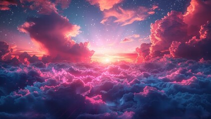 Dreamy Sunset Above the Clouds