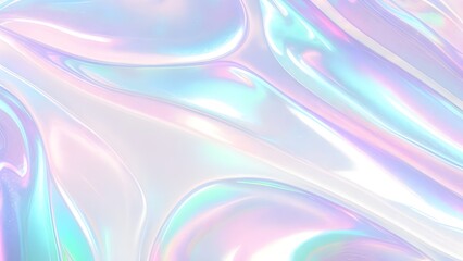 Obraz premium Holographic background light refraction texture overlay effect for photo and mockups. Organic drop diagonal holographic flare on a white wall. Shadows for natural light effects. Blurred rainbow light 