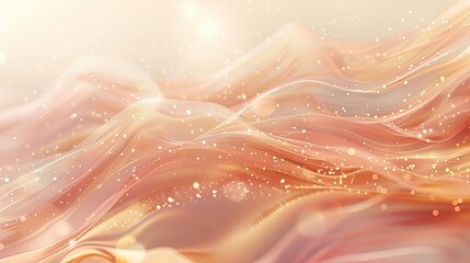 Background featuring peach and champagne particles added depth