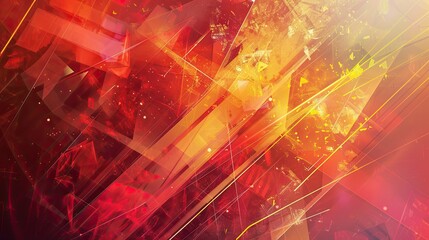 Dynamic background with geometric shapes deep reds and yellows