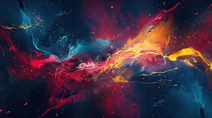 Abstract background with bold colors dark backdrop flowing textures
