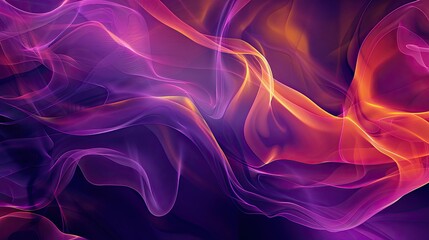 Obraz premium Abstract wallpaper with purple and orange blend dynamic shapes and light effects