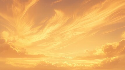 Naklejka premium Golden hour sky with warm, soft sunlight and gentle pastel tones, sky, magical twilight