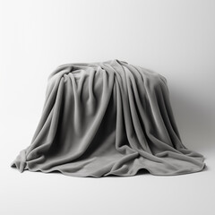 Naklejka premium Grey Fabric Draped on White Background