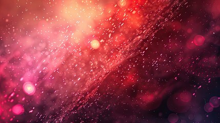Background featuring bright red and pink hues shimmering bokeh effects and delicate textures