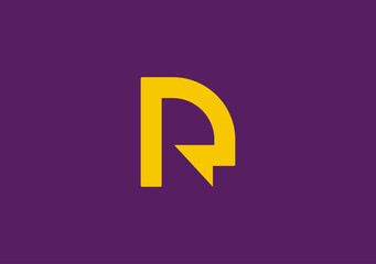 simple an energic, monogram logo letter P and R