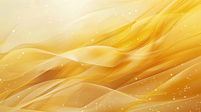 Abstract backdrop with warm yellow palette bokeh spots and flowing lines