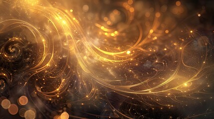 Obraz premium Ethereal wallpaper with rich brown tones bokeh lights and swirling patterns