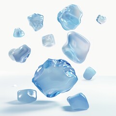 Obraz premium icy floating ice blocks on light background